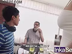 Hey guys, check this out! La Casa del Pecado Cap1 has a hot milf banging a young stud with a huge dick alongside her husband! 😍