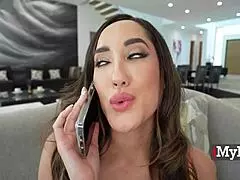 She asks, 'so what kind of services do you offer?' while giving blowjob.