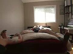 Milf Teases Bound Boyfriend's Feet And Cock With Licks