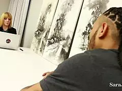 big butt boss sara jay milks her employee's hard dick