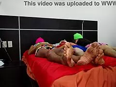 The brunette with dirty desires fucks her stepsister's husband in the bed. Joining a homemade interracial trio.