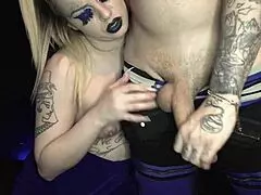 midnight crystal licks tattooed milf's big black cock ass 😏