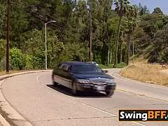 Groping those juicy tits by the outdoor pool