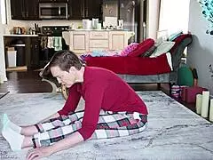 yoga lesson turns into big ass milf pussy play