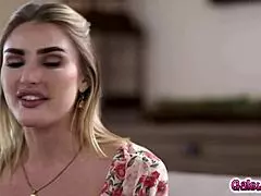 Stunning lesbian 4some unfolds with hot models Kenna James and Emma Hix