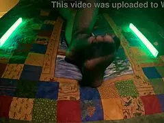 sensual soles perfect feet peek through fishnet pantyhose