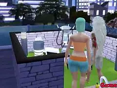 Hinata and friend have pool time