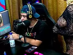 Ruan couldn't resist grabbing andressa sanchez's delicious tits and ass in sheer red