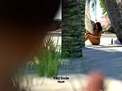 Anna naked on beach in exciting affection ep 57