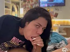 Married slut fucks her lover who sucks her wet pussy!