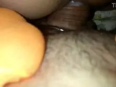 i'm a skinny milf in nylons giving feetjob and riding big cock