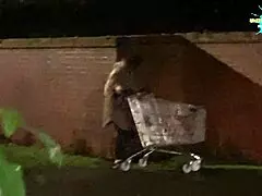 cracky shows off natural tits in public sex scene