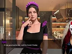 Kate 11 Dresses as Redhead Maid in Cosplay with Sexy Stockings