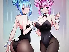 Mika and maki dominate in a farting competition with jerk off instructions!