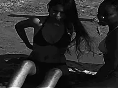 Naked milf blows and cums in garage hardcore scene