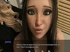 the brunette girlfriend discovers john's secret in this hentai adventure