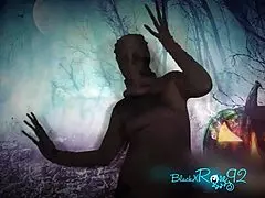 when you give a demon head in halloween costume