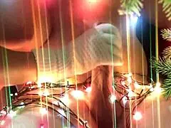 My neighbor surprises me with a christmas handjob and blowjob. Homemade roleplay in sexy lingerie.