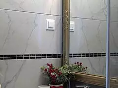 Hot new sexy blonde wife switches panties in bathroom! 😍
