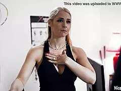 Sarah Vandella gives blowjob before sex with guy