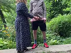 i swear, this gorgeous milf helped me pee outside, then she peed herself too, oops