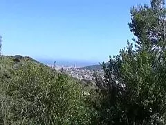 Feeling the passion of a little spanish brunette mature fucking and sucking big cock in the mountains