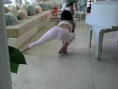 In this POV video, I explore my busty stepmother's tight area