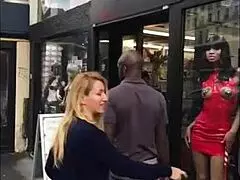 Sexy MILF Flashes Panties in Paris with Monster Cock