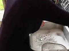 The milf flashes in the household leading to a fucking happy end