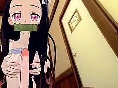 koikatsu tanjiro nezuko demon slayer hentai gameplay with blowjob, handjob, and cumshot uncensored by thereal3dstories