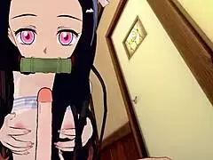 koikatsu tanjiro nezuko demon slayer hentai gameplay with blowjob, handjob, and cumshot uncensored by thereal3dstories