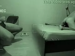 Cuckold jerks off watching his hot wife CHEAT WITH LOVER in bed