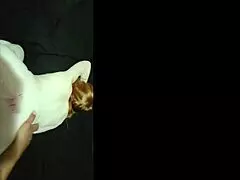 Hey, check out this sexy redhead with a nice ass riding cowgirl!