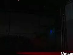 Two busty amateurs rip clothes in an amazing threesome striptease.