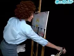 i'm ryan keely cosplayin as bob ross, gettin horny durin the paintin tutorial!