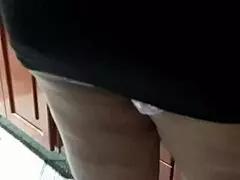 Interrupt maid washing dishes to suck big black cock