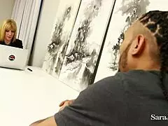 Man, I’m so done with hard work, but busty office milf Sara Jay got sticky cum, ya know!