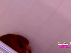 a hot teen 18+ enjoys a steamy shower session with pov action