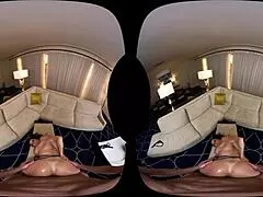 Naughty America VR experience with Kendra getting wild on the couch