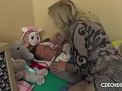 Blonde Cougar Gives Handjob and Blowjob Before Hardcore Fuck!