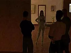 Wife and stepmother play erotic game with big tits and ass