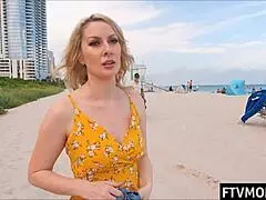 Hot Milf Flashing Her Body in Public Beach Scene