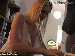 Busty blonde seduces and teases