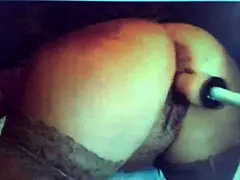 Big Ass Milf Squirts Hard While Riding Fucking Machine Wildly! 💦