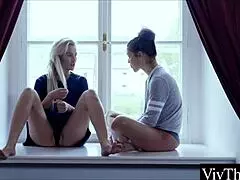 Hot Lesbian Stepsisters Cant Get Enough Of Each Others Pussy