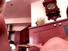 beautiful lipstick lesbian babes cumming together with toys