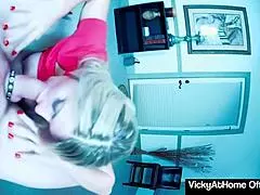 Milf vicky vette gives blowjob and gets cum in mouth, oh no