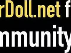 Rubberdoll in Latex Bikini Dominates Her Slaves