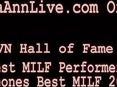 Hot milf julia ann intensely masturbates with huge dildo!