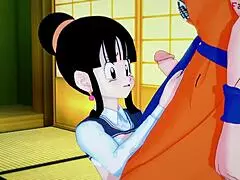 Unbelievable! Chichi bangs Gohan and Goku in wild 3some!